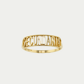 Anillo Graduación Secundaria Sencillo Ancho Oro 10K