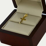 Cruz Lisa Oro 14K 1.5cm
