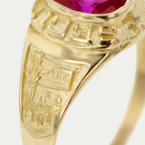 Anillo Graduación Secundaria Piedra Grande Oro 10K