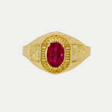 Anillo Graduación Kínder Piedra Ext Grande Oro 10K