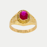 Anillo Graduación Secundaria Piedra Ext. Grande Oro 10K