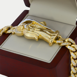 Pulsera S. Muerte con zirconias Oro 10K