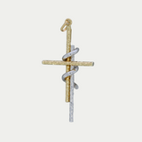 Cruz Espiral Oro 14K