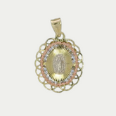 Virgen de Guadalupe Bisel con Ondas Oro 10K
