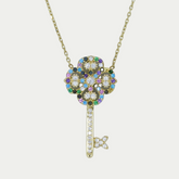 Gargantilla Llave de Colores Oro 10K