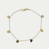 Pulsera Corazones Oro 14K