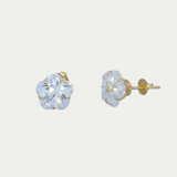 Broquel Zirconia Flor Oro 14K