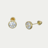 Broquel Zirconia con Bisel 6mm Oro 14K