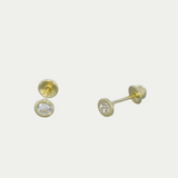 Broquel Zirconia Bisel Grabado 3mm Oro 10K