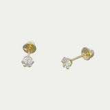 Broquel Zirconia 3mm Oro 14K