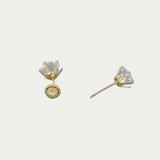 Broquel Zirconia 6mm Oro 14K