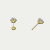 Broquel con Zirconia 4mm Oro 18K
