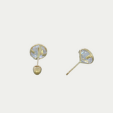 Broquel Zirconia Bisel Grabado 6mm Oro 14K