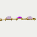 Pulsera Rosa Chapa de Oro