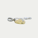 Dije Corazon y Llave con Diamantes .05 puntos Oro 14K