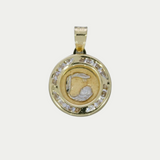 Medalla Bautizo con zirconias 1.8cm Oro 10K