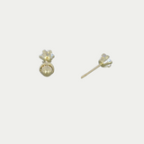 Broquel Zirconia 4mm Oro 10K