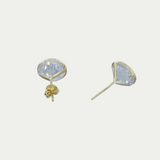 Broquel Zirconia Bisel Grabado 8mm Oro 10K