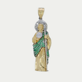 San Judas Piedras Verdes Oro 10K