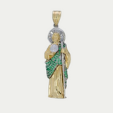 San Judas Piedras Verdes Oro 10K