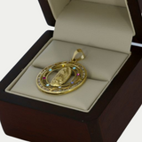 Virgen de Guadalupe Piedras Colores Oro 10K