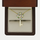 Gargantilla Llave de Colores Oro 10K