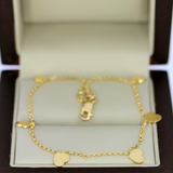 Pulsera Corazones Oro 14K