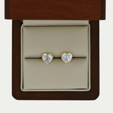 Broquel Corazon Bisel Grabado 8mm Oro 10K