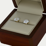 Broquel Zirconia Flor Oro 14K