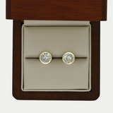 Broquel Zirconia Bisel Grabado 8mm Oro 10K