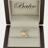 Dije Corazon y Llave con Diamantes .05 puntos Oro 14K