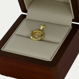 Medalla Bautizo con zirconias 1.8cm Oro 10K