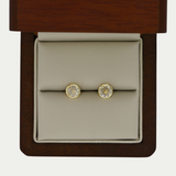 Broquel Zirconia Bisel Grabado 6mm Oro 14K