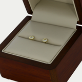 Broquel Zirconia Bisel Grabado 4mm Oro 14K