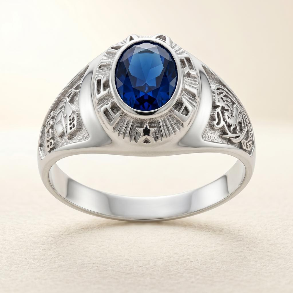 Anillo Graduación Primaria Piedra Plata