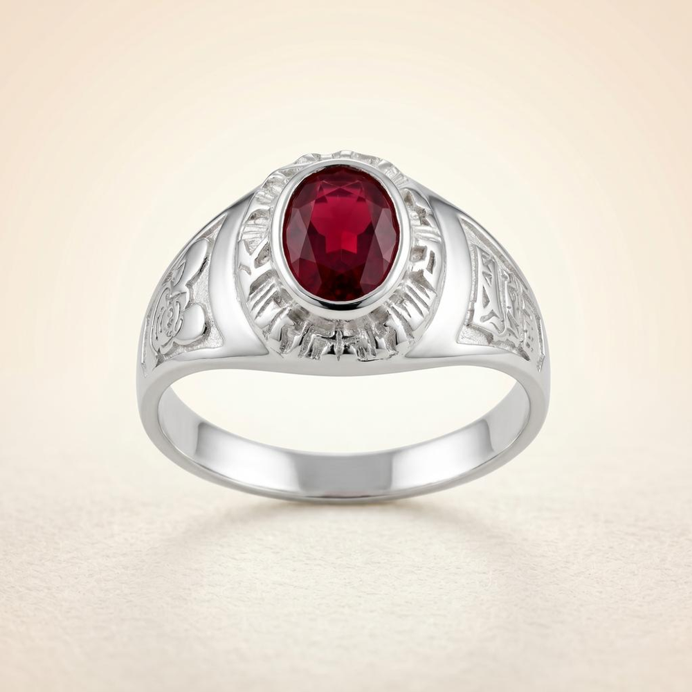 Anillo Graduación Kinder Piedra Plata