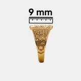 Anillo Graduación Kínder Búho Ancho Oro 10K