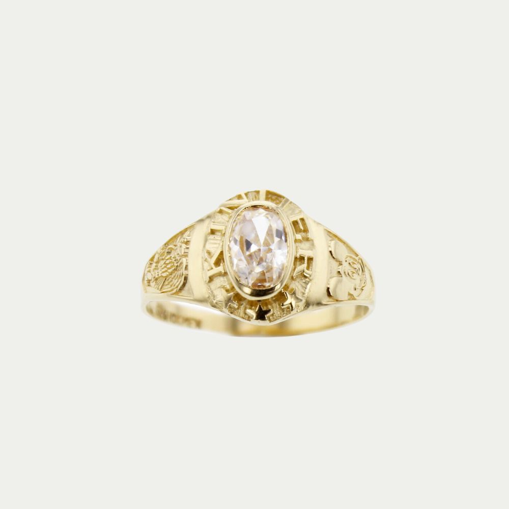 Anillo Graduación Kínder Piedra Grande Oro 10K