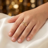 Anillo Graduación Kínder Onda Oro 10K