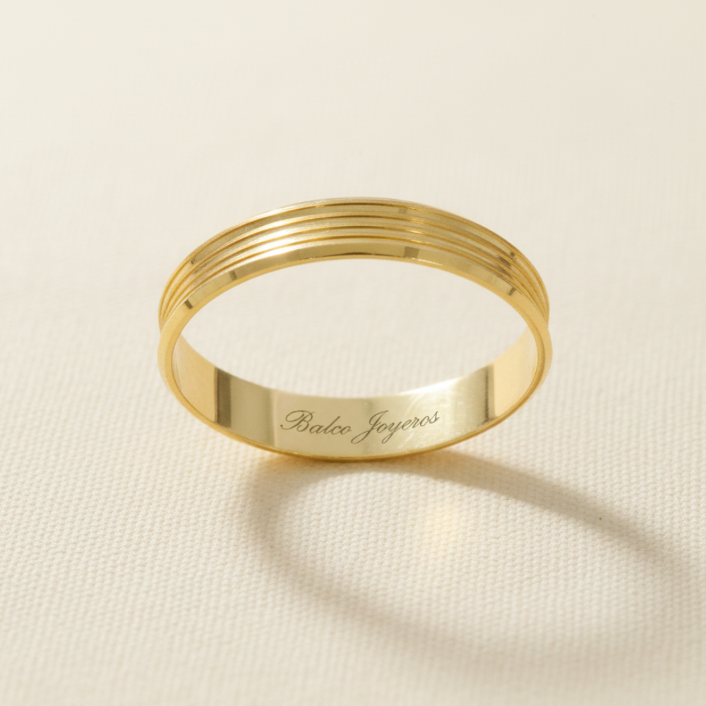Argolla Oro 14K Recta 6000H-4A