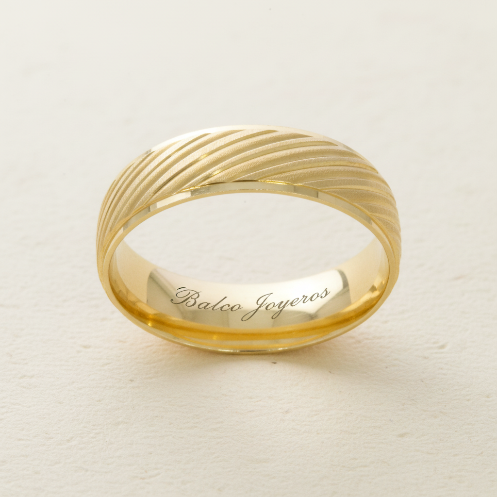 Argolla Oro 14K Confort Hueco AU67