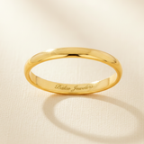 Argolla Oro 14K Media Caña Sólida EF009