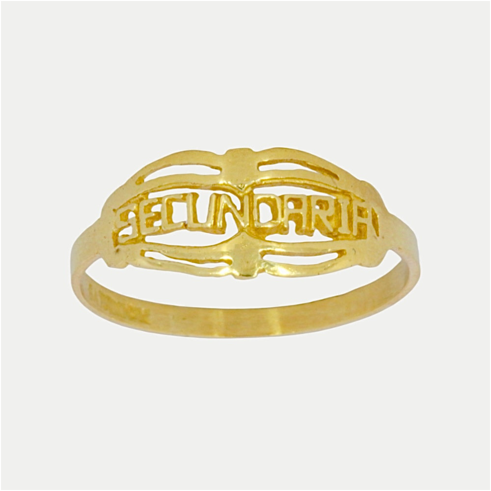 Anillo Secundaria Onda Oro 10K