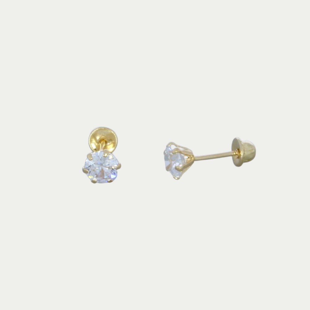 Broquel Zirconia 5mm Oro 10K