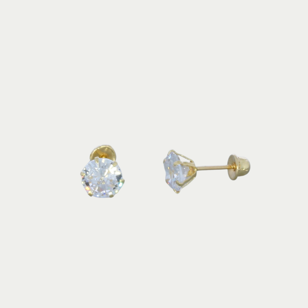 Broquel Zirconia 6mm Oro 10K