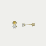 Broquel Zirconia 4mm Oro 10K