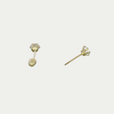 Broquel con Zirconia 3mm Oro 18K