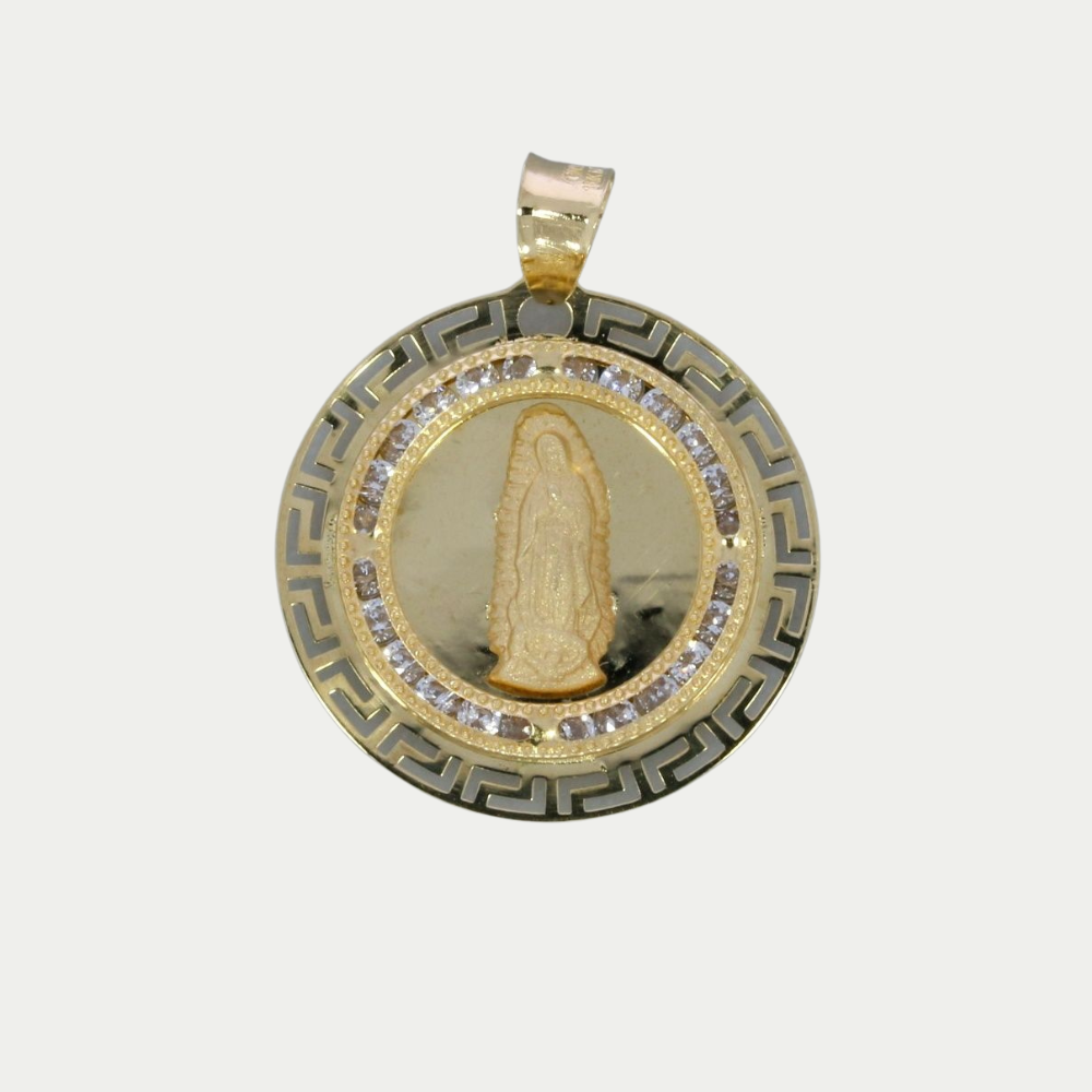 Virgen de Guadalupe Bisel Grecas Oro 10K