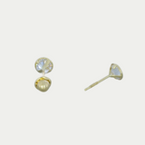 Broquel Zirconia Bisel Grabado 4mm Oro 14K