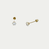 Broquel con Zirconia 3mm Oro 18K